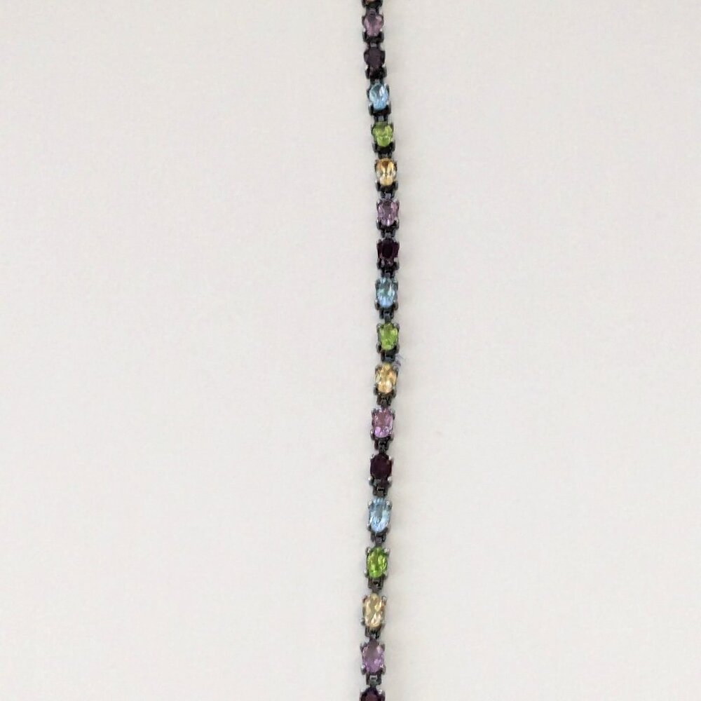 ADI Thai Topaz, Peridot, Amethyst, Garnet, Citrine 925 Silver Tennis Bracelet